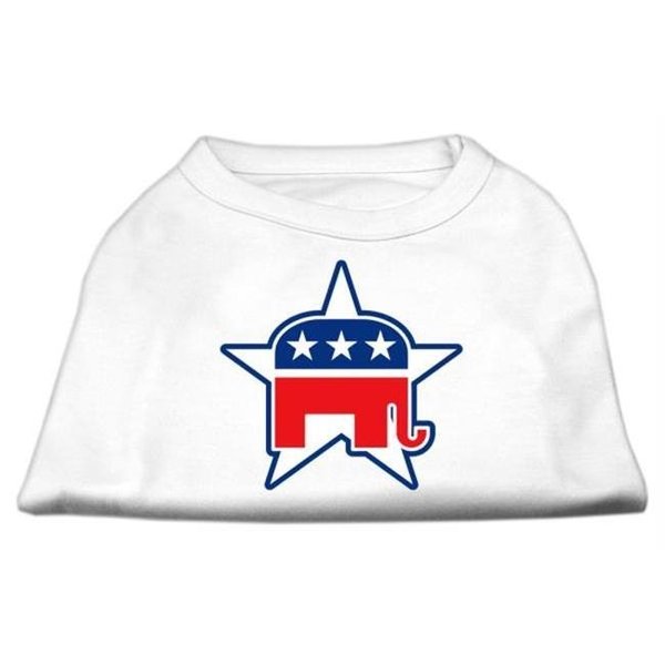 Mirage Pet Products Mirage Pet Products 51-76-07 SMWT Republican Screen Print Shirts  White S - 10 51-76-07 SMWT